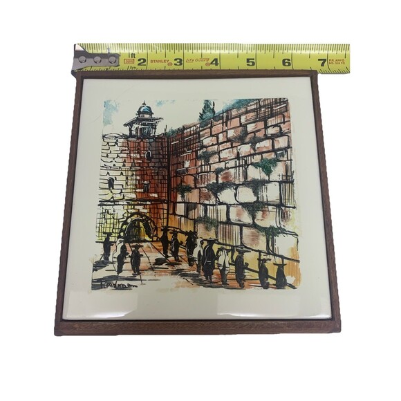 Raizman Original Western Wall Jerusalem Hand Painted Israel Ein Reb Art Tile - Picture 5 of 6